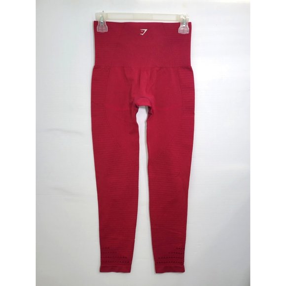 GymShark Women's Red Nylon Elastane Seamless Leggings Size M 1126 - Picture 4 of 14